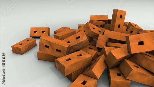 Bricks falling animation.