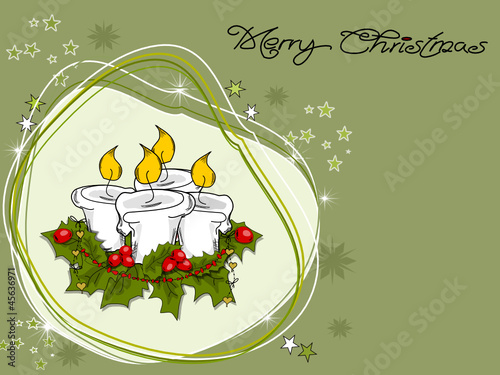 Advent, Weihnachten Karte mit Kerzen