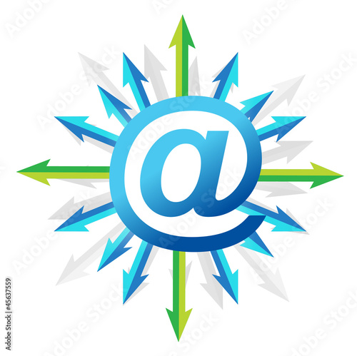 Mail symbol with arrows
