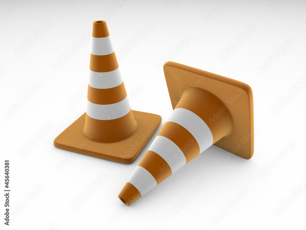 road cones isolated on white background road cones isolated on white background