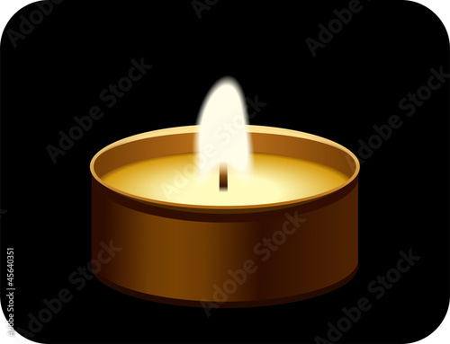 Tealight candle. Vector illustration.