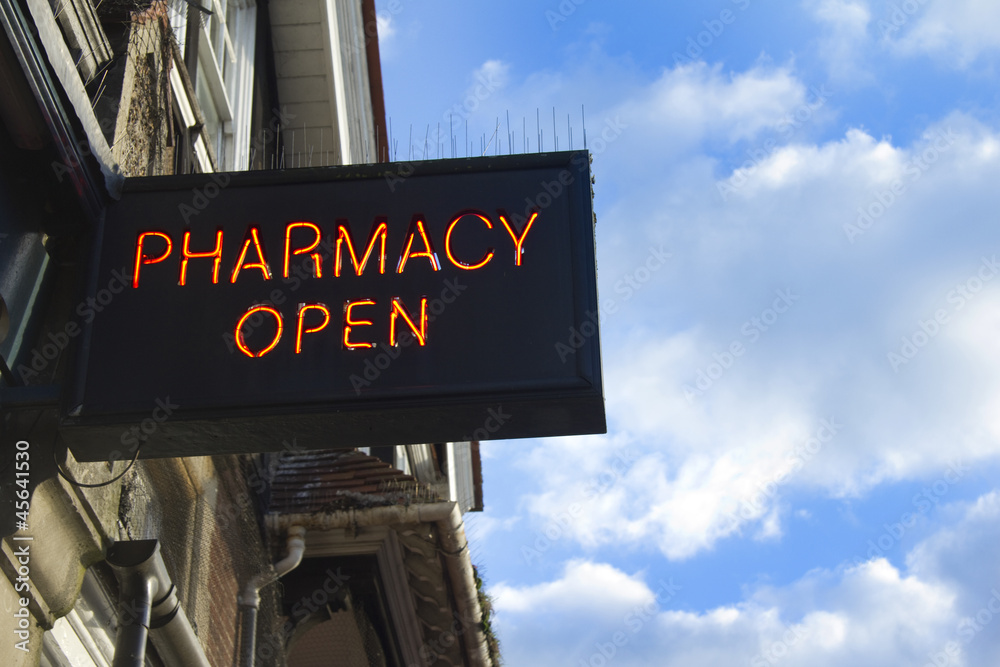 Obraz premium Pharmacy open