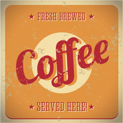 Wandcirkels Vintage Poster Vintage metalen bord verse koffie jaren vijftig  © grounder