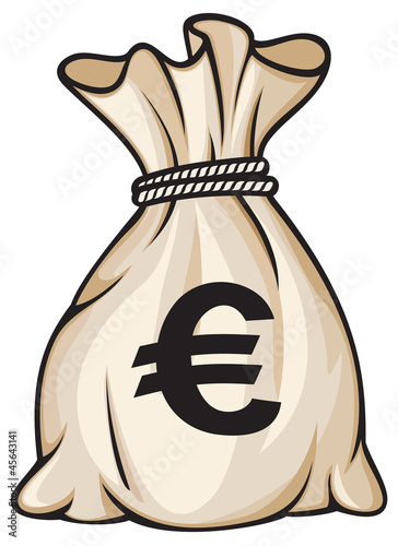 Money bag with euro sign vector illustration