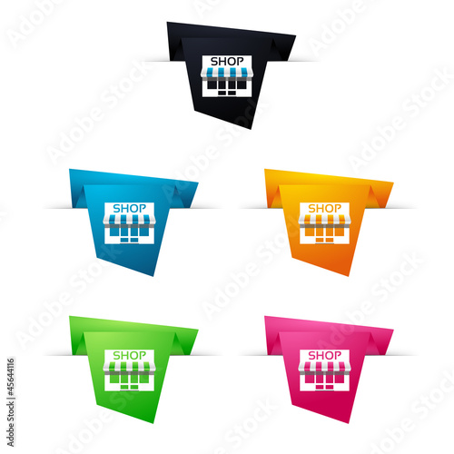 Symbole vectoriel papier origami commerce / boutique