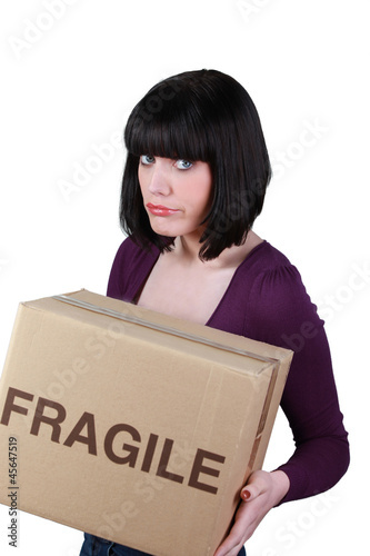 Grumpy woman on moving day © auremar