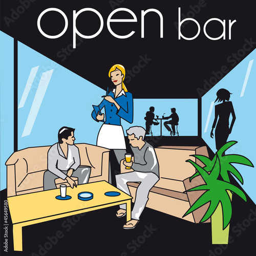 serveur, bar, pub, café, restaurant, métier, travail