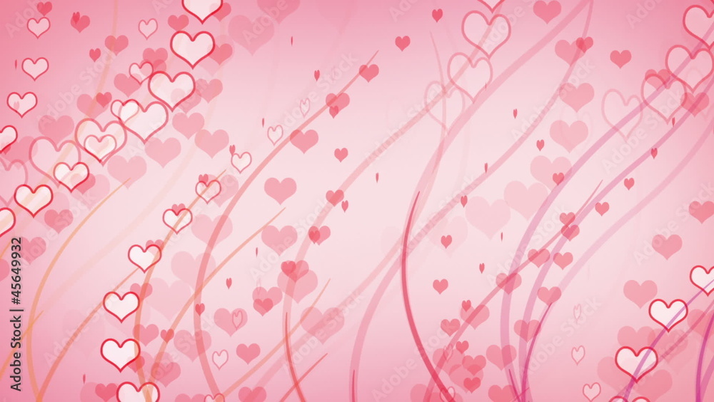 hearts and curves pink background loop hearts and curves pink background loop
