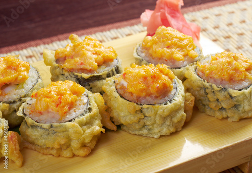 Japanese fried tempura  sushi