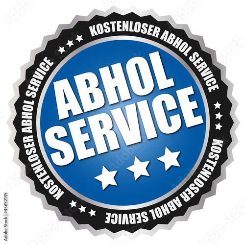 Button "Abhol Service" Blau/Schwarz/Silber