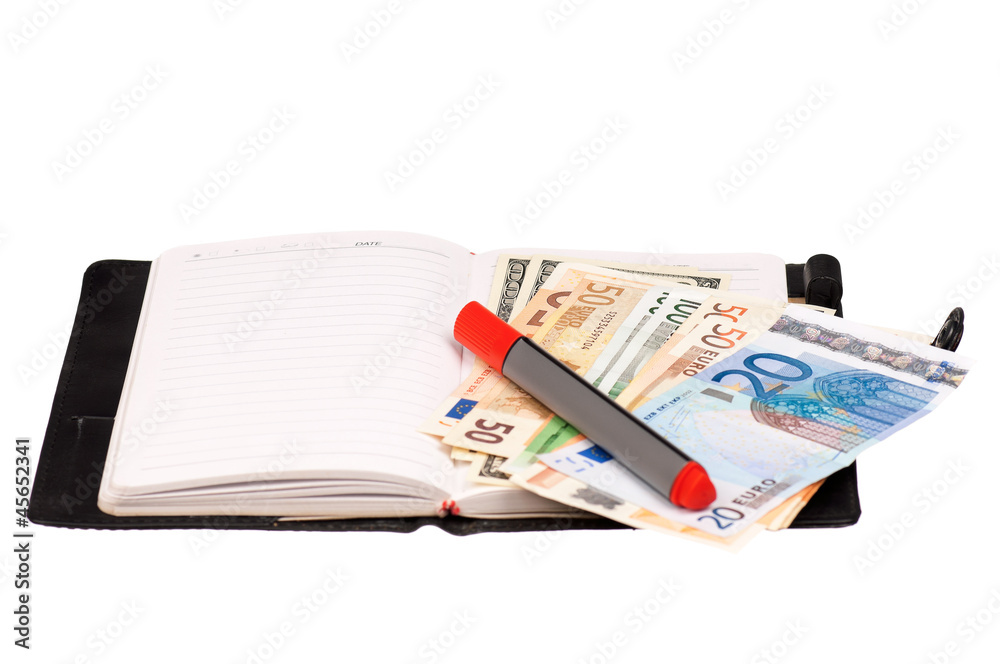 Fototapeta premium Money and notepad