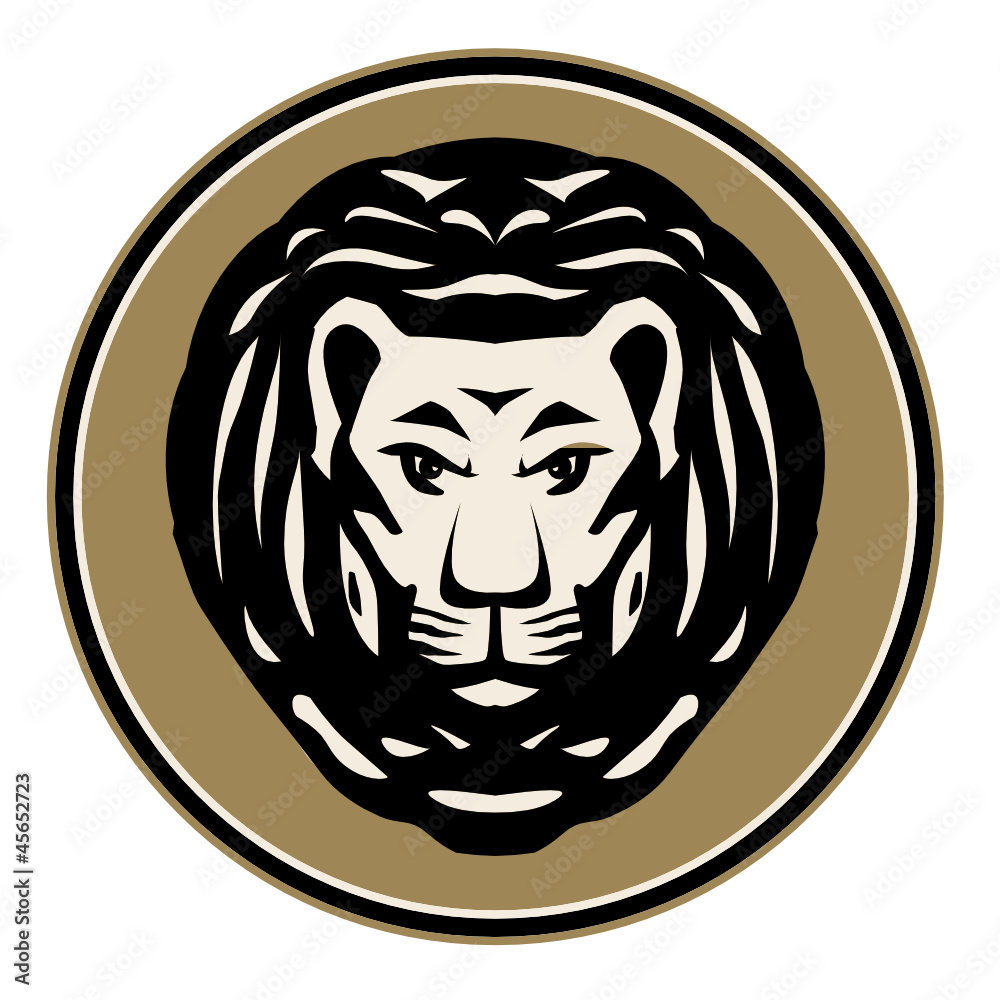 Lion head symbol, vector illustration