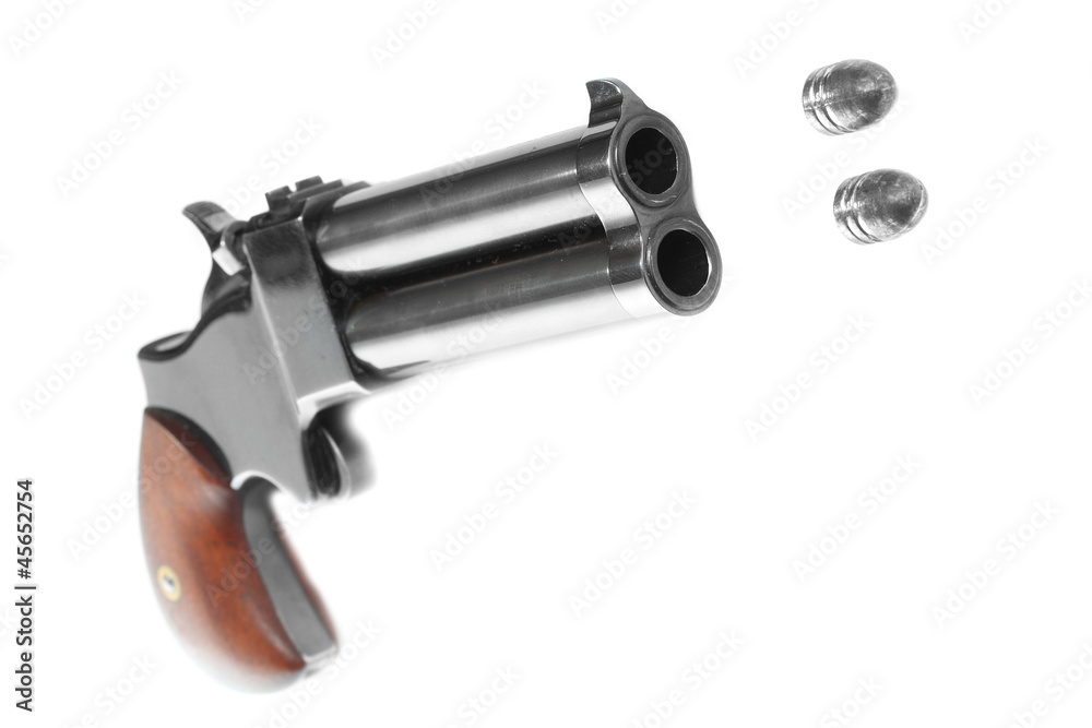 Vintage firearm. Derringer cal. 45, civil selfdefence weapon.