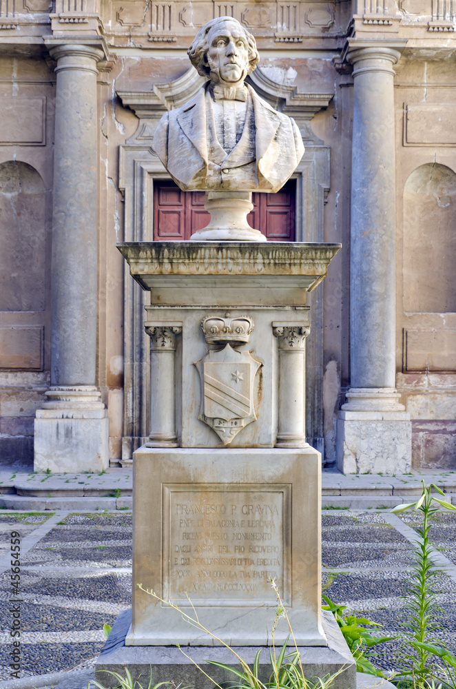 Sculpture of Francesco P. Gravina in Palermo, Sicily, Italy