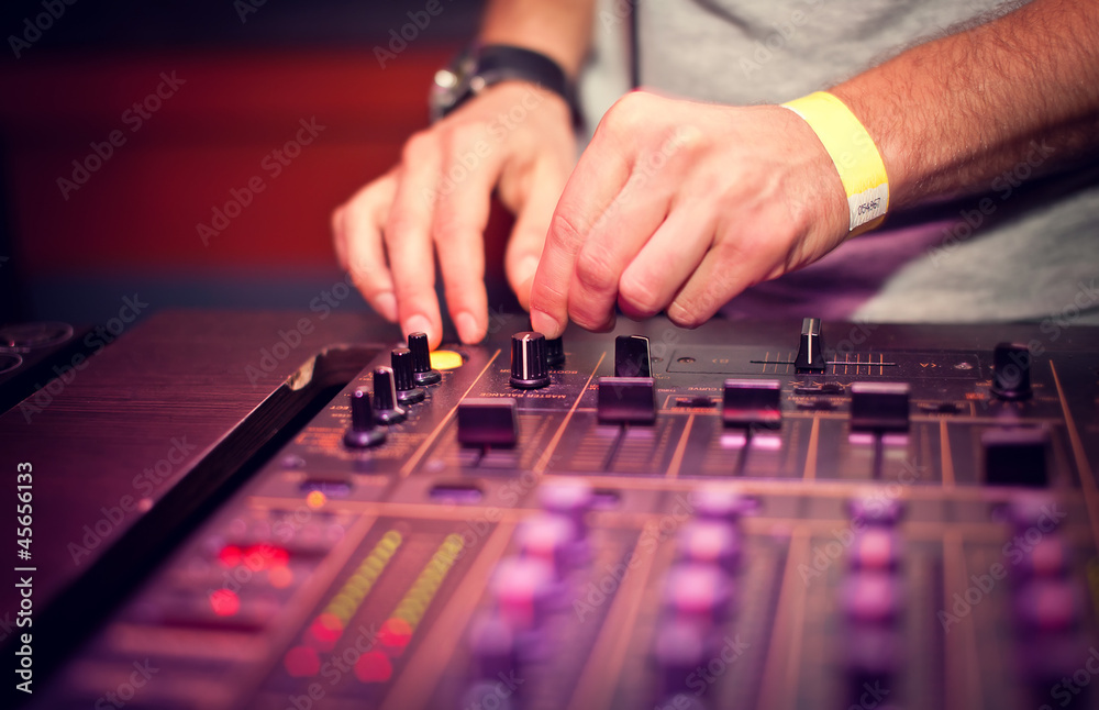Dj mixing in night club Dj mixing in night club