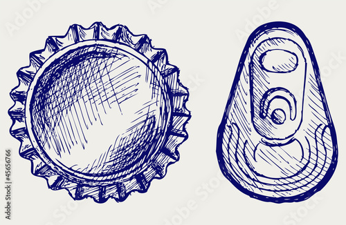 Bottle cap. Doodle style