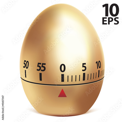 Golden egg timer isolated on white. Vector illustration
