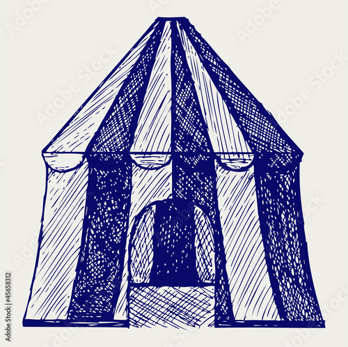 Circus tent. Doodle style