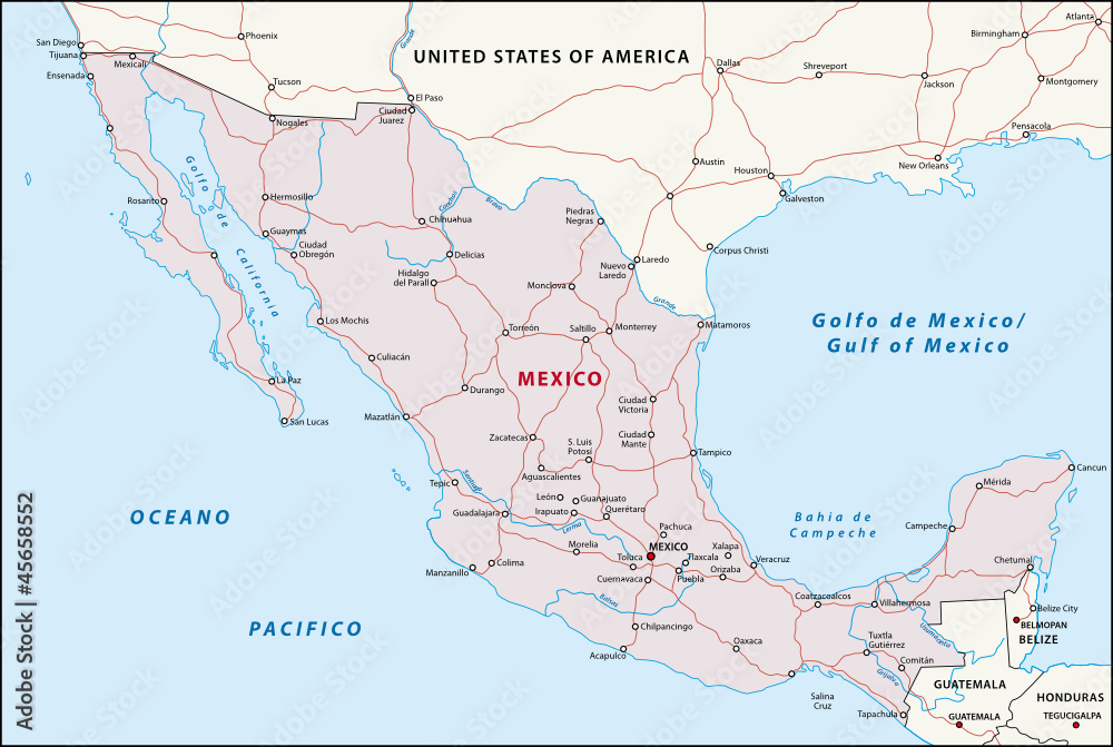 Mexico road map Mexico road map