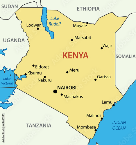 Republic of Kenya - vector map