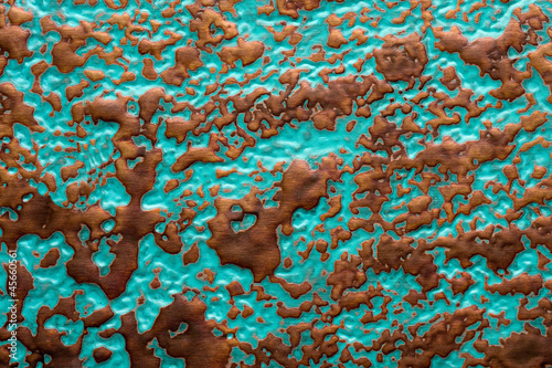 Fényképezés Corroded copper surface with verdigris