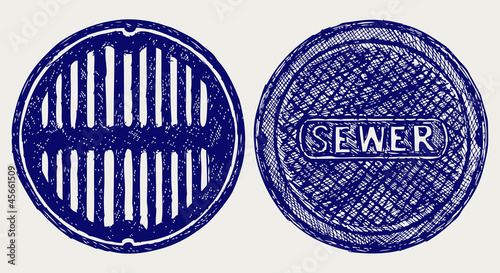 Sewer. Doodle style