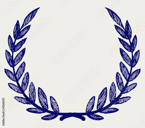 Vector laurel wreath. Doodle style