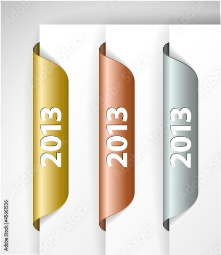 Vector metalic 2013 Labels / Stickers