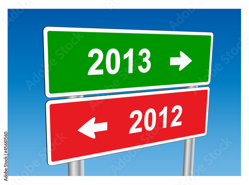 2013 & 2012 Signposts (Happy New Year greetings card)