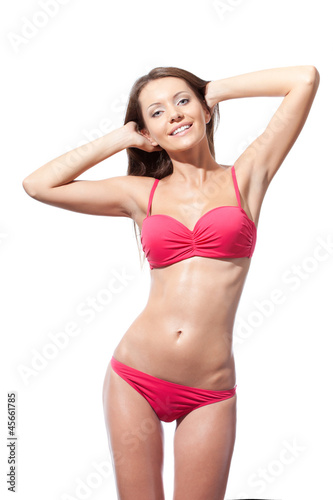 sexual smiling woman wearing bikini