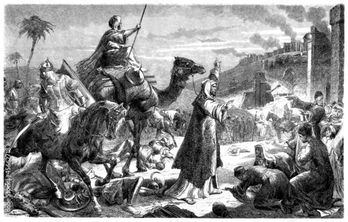 Islam : Caliph Omar entering Jerusalem - 7th century photo