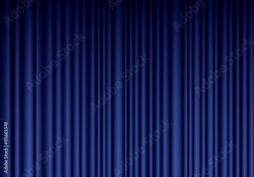 Closed blue theater silk curtain background with wave, EPS10