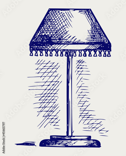 Lamp for the bedroom. Doodle style