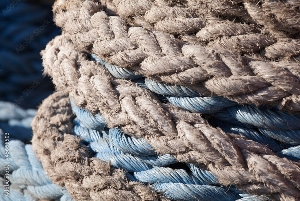 Closeup texture of ship's rope