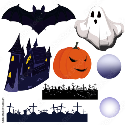 set of Halloween symbols