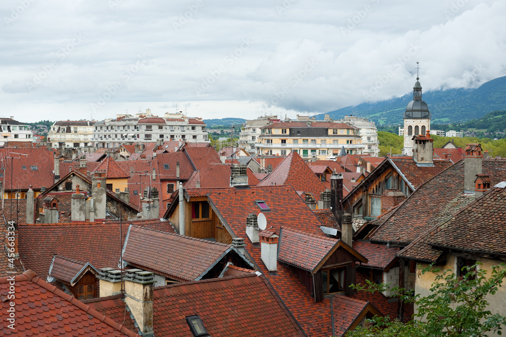 Annecy in cloudy day