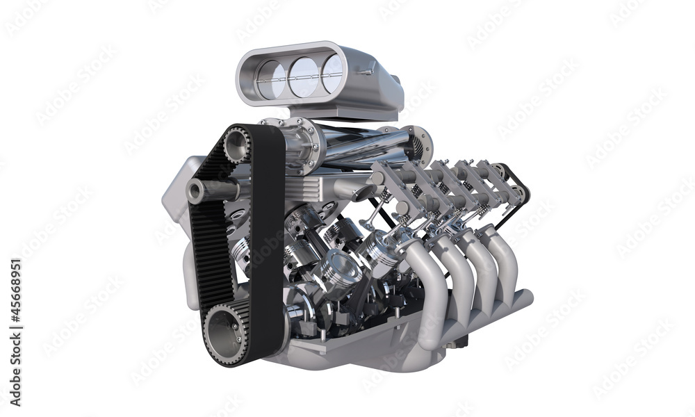 v8 kompressor motor Stock-Illustration | Adobe Stock