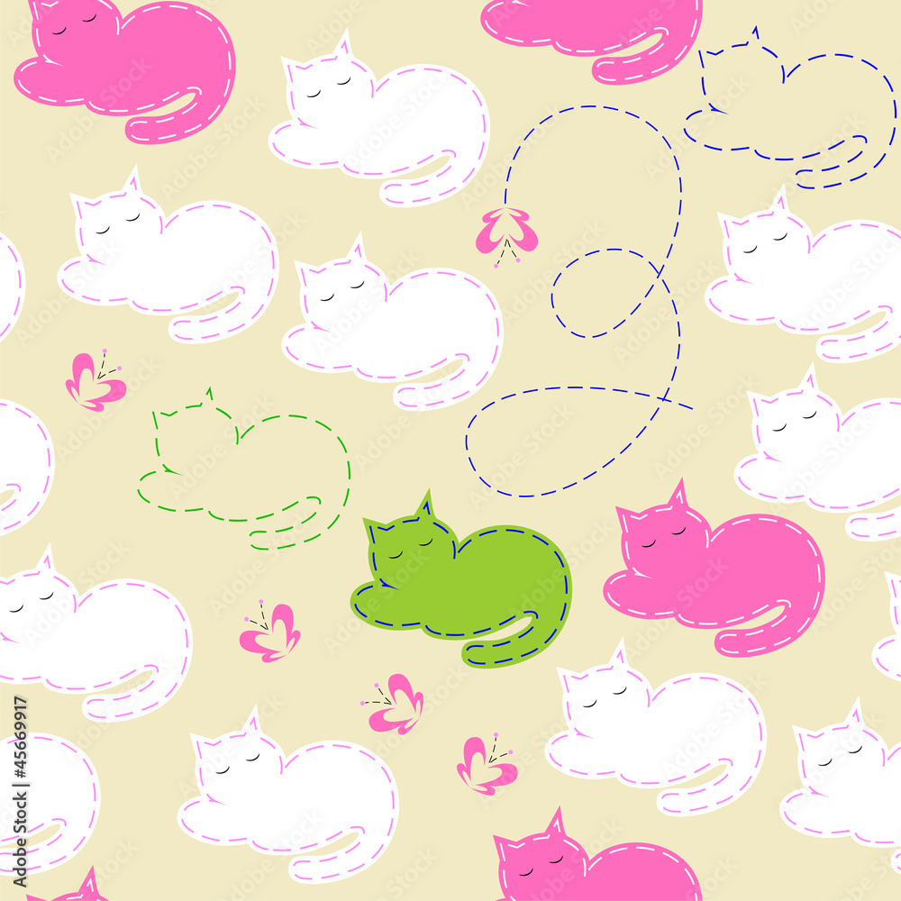 Obraz premium cute babies seamless pattern with Color hares.