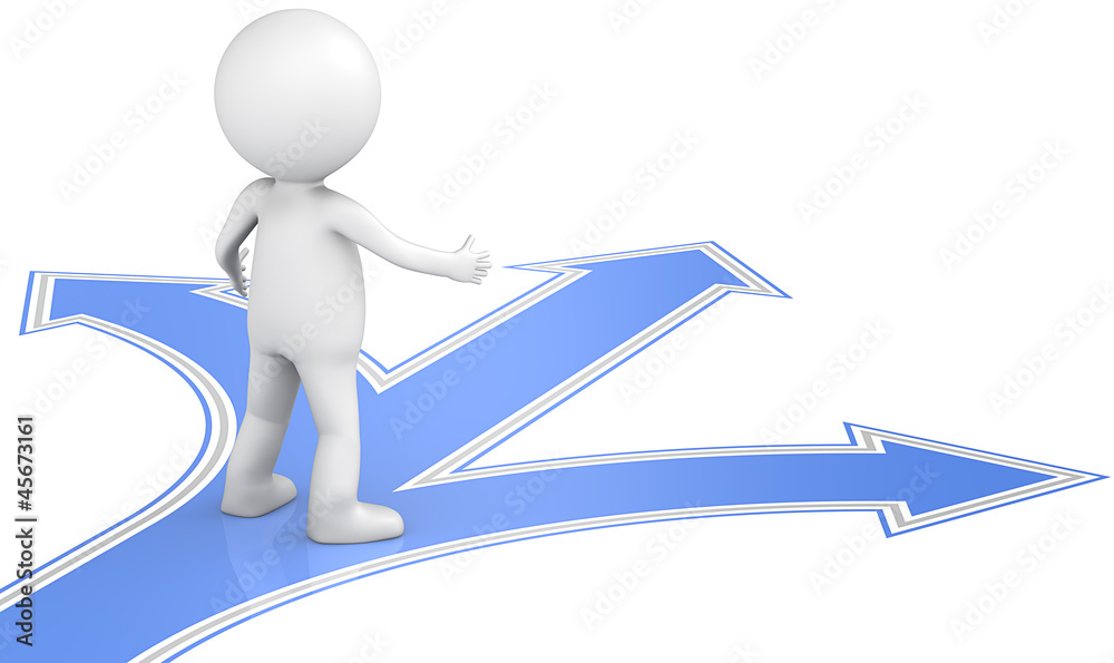 Choice. 3D little human character about to make a choice.Blue Choice. 3D little human character about to make a choice.Blue
