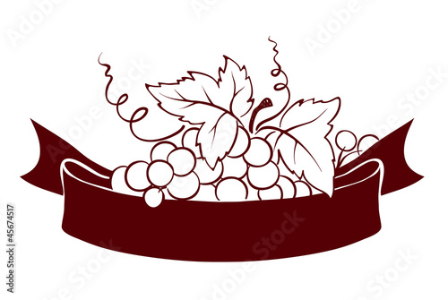 Design elements -- grape with ribbon