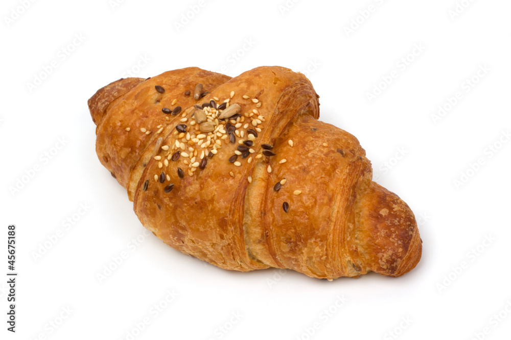 Fresh and tasty croissant on white background Fresh and tasty croissant on white background