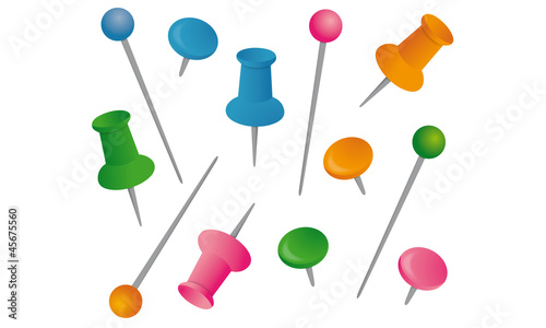 3 formes de punaises et d'épingles