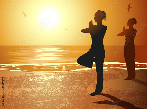 Women in Yoga Pose