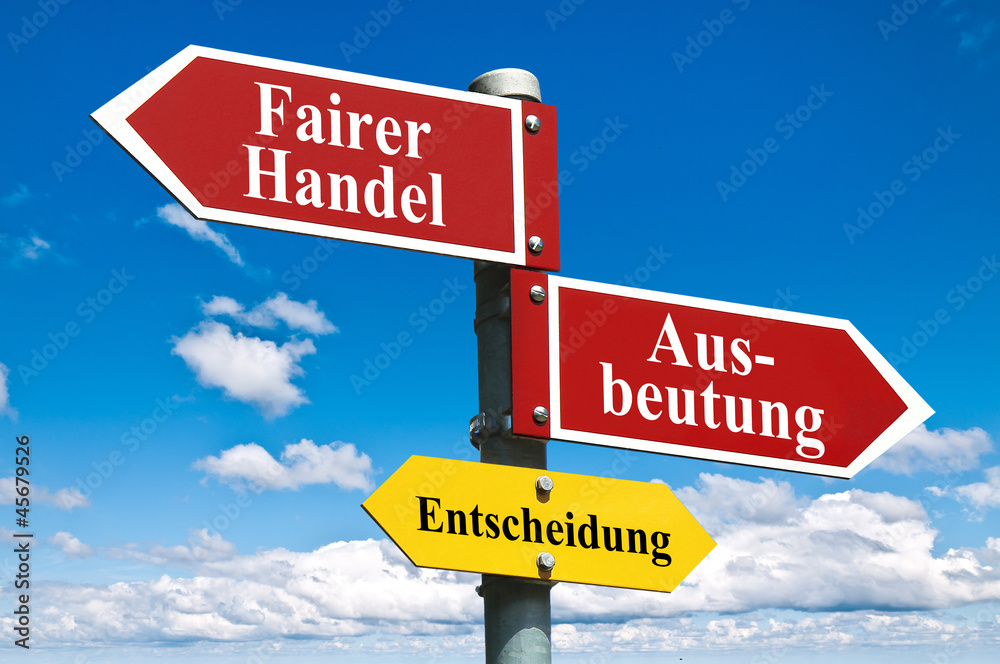 Fototapeta premium Fairer Handel oder Ausbeutung