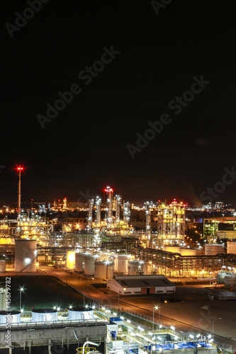 Night scene of chemical plant