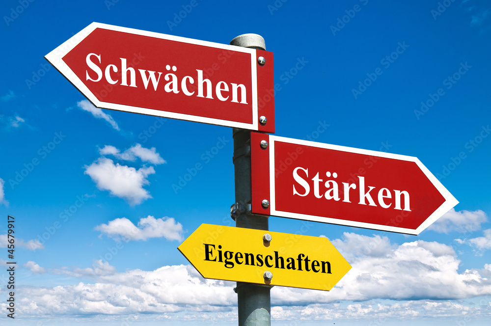 Fototapeta premium Eigenschaften / Stärken und Schwächen