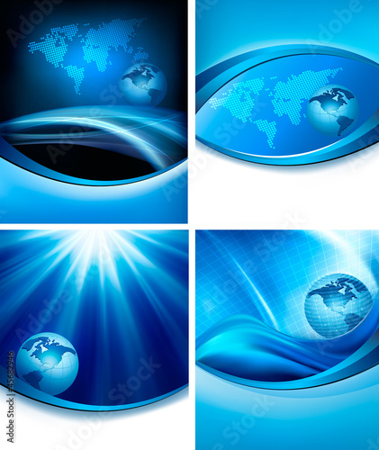Set of business elegant abstract backgrounds