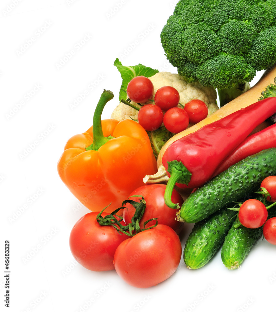 Vegetables on a white background Vegetables on a white background