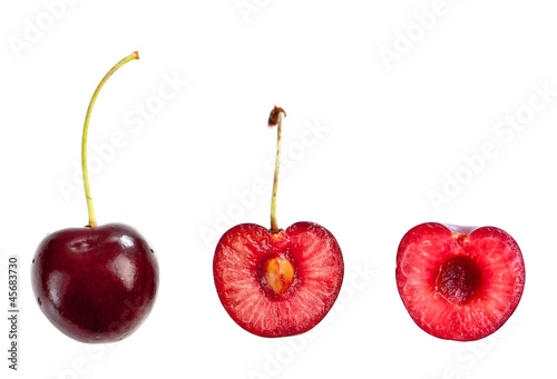 Whole and half cut cherry