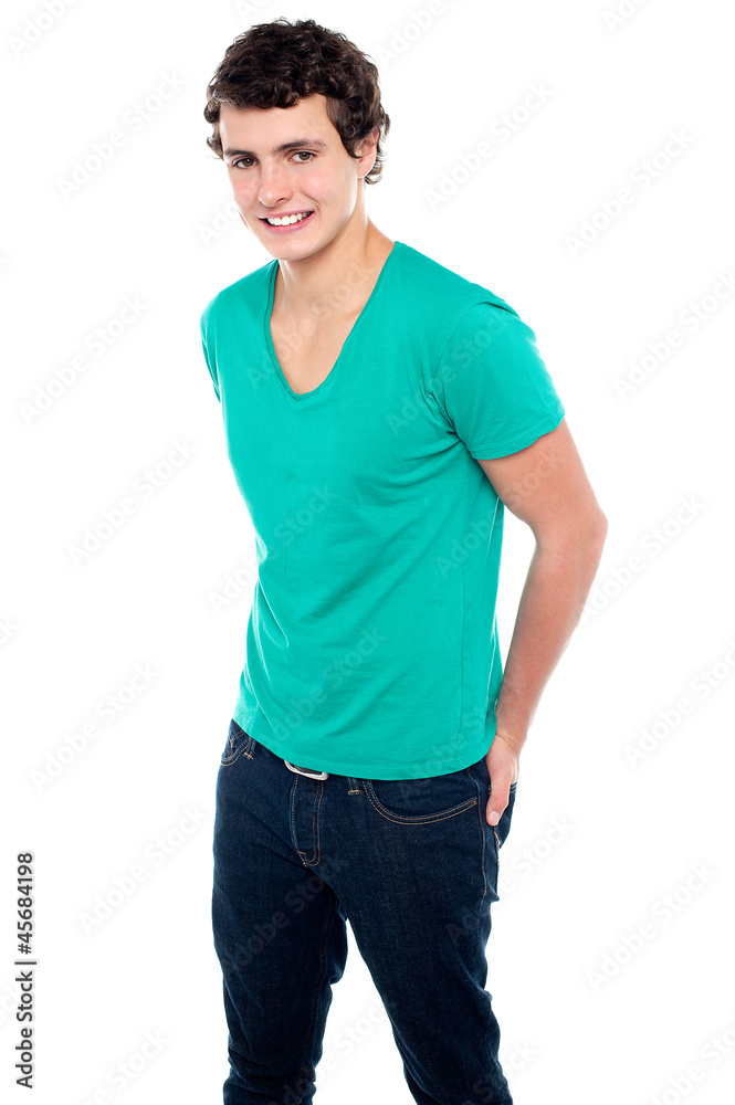 Obraz premium Guy in trendy casual wear posing in style